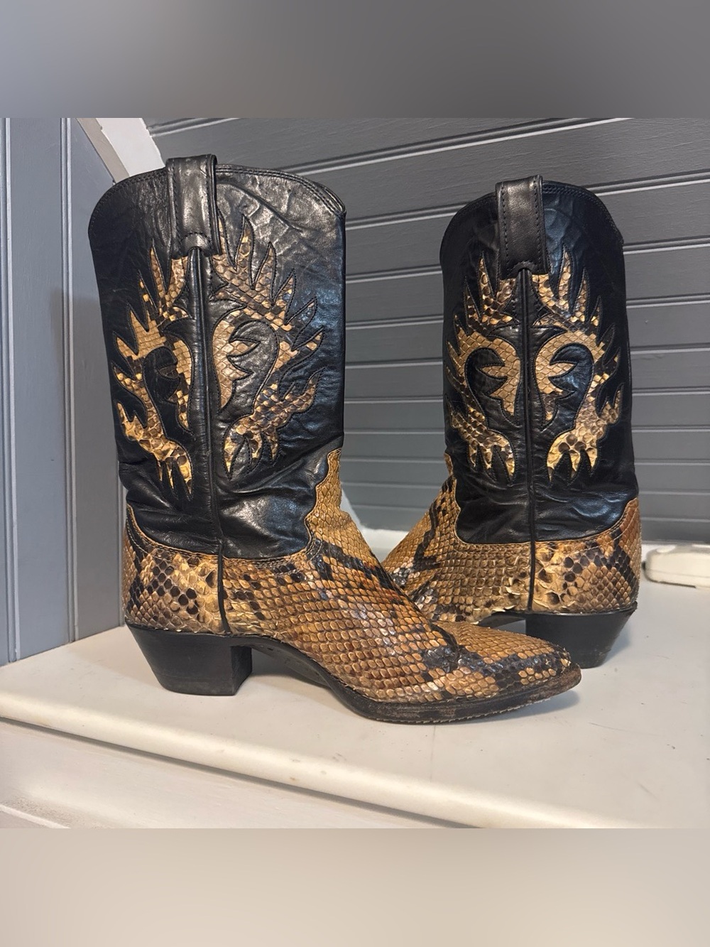Justin Boots Python Snake Boots - Picture 2 of 6